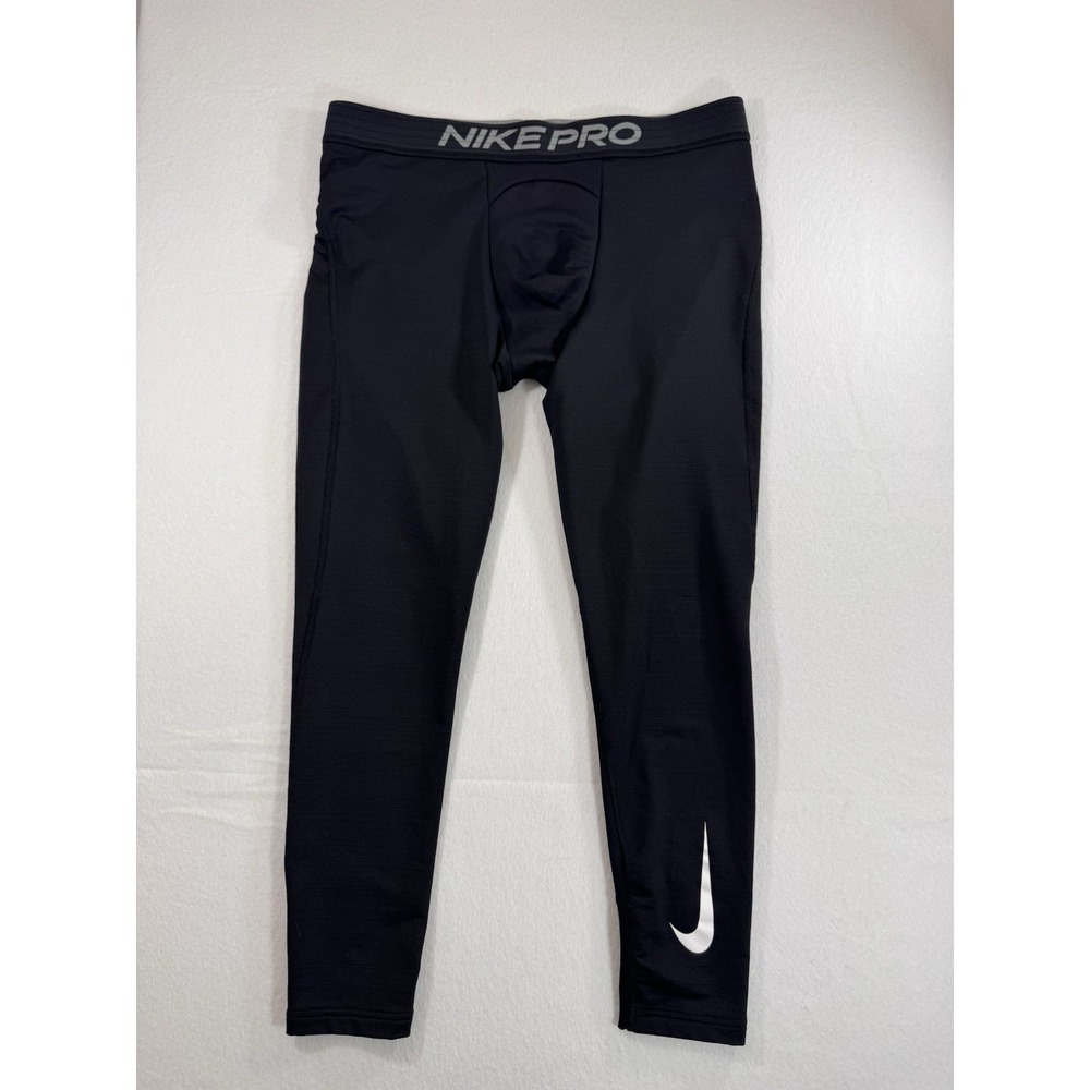 Nike Pro Warm Compression Pants Mens 2XL Black Dri Fit Training CU4961-010